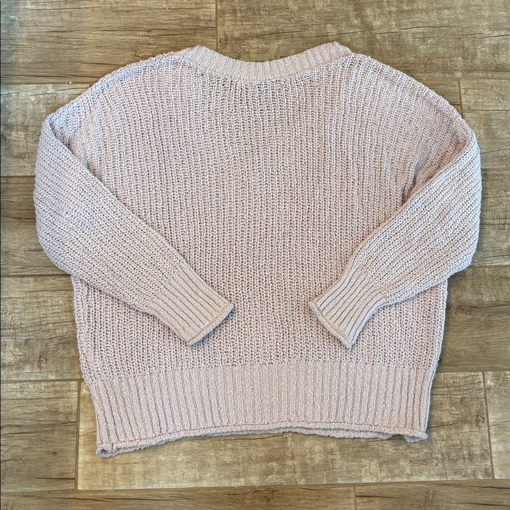 Dex Soft Pink V-Neck Knit Lightweight Sweater - Picture 3 of 3